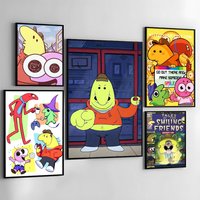 Comedy Animation S-Smiling Friends Poster Waterproof Peel & Stick Wall Sticker Self Adhesive Art Decor for Living Room Bedroom