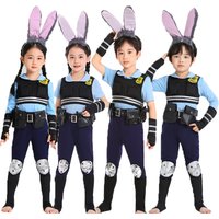 New Cosplay Costume Zootopia Judy Suits Police Uniform Boys Girls Children's Day Carnival Party Role Playing Judy Clothes Set