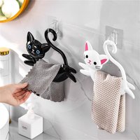 1 cute cartoon towel rack for bathroom, cat shaped towel pole for bathroom towel rack
