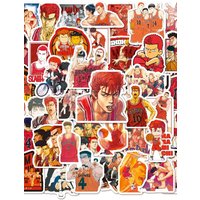 AliExpress FANLU 10/50PCS SLAM DUNK Stickers Sakuragi Hanamichi Cartoon Sticker Funny Basketball Anime Fridge Laptop Guitar Car Bike Kids Toys