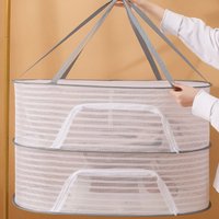 1/2/3 Layer Drying Fishing Net Portable Foldable Mesh Clothes Hanging Dryer Quick Drying Large Capacity Dried Vegetable Net