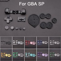 Plastic Full Set Buttons For GBA SP A B L R Select Start Power On Off Volume Buttons D Pad key & Console Rubber Buttons
