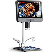 Andonstar AD208SE 4K 3840P UHD HDMI Digital Microscope with Microphone for Electronic Repair 10.1 Dual Display for PCB Soldering