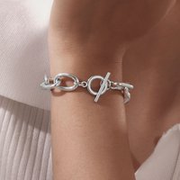 Thick Wide Design Stainless Steel Chain Bracelet For Women Men Frosty Silver Color Chunky Jewelry With OT Buckle