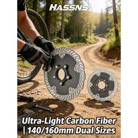 AliExpress NONE Carbon Fiber Disc Brake Rotor 140/160mm Lightweight Floating Rotor 6 Bolt & Center Lock High Strength Bike Brake Parts for MTB