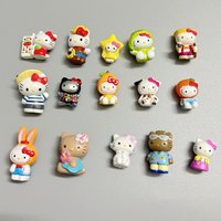 Cute Hello Kitty Mini Small Doll DIY Handmade Material Accessories Anime Cowboy Cat Star Orange Earring Dolls Model Toy Gifts