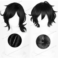 Andy Cosplay Wig Short Black Man Wigs Anime Leyley Cosplay Wig Woman Halloween Heat Resistant Synthetic Hair