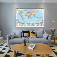 Classic Edition Ukrainian World Map 59x42cm Canvas Abstract Art Poster Background Cultural Education Decoration School Supplies