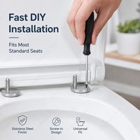 Toilet Seat Connecting Hinges Stainless Steel 2 Pieces Top Fix Design Quick Release Structure Universal Parts Toilet Accessories