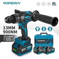 Wiertarko-wkrętarka udarowa bezszczotkowa YOFIDRA 900N.M 13MM, 20+3 poziomy momentu obrotowego, wiertarka ręczna, wkrętarka, elektronarzędzie kompatybilne z akumulatorami Makita.