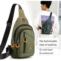 1Pcs New Nylon Men Chest Bag Black Blue Green Multifunctional Waist Bag Sports Large Capacity Crossbody Bag Mobile Phone