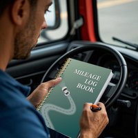 A5 Mileage Log Book, Vehicle Expense Tracker with Odometer, Miles, Fuel, Parking, Perfect for Business and Personal Car Records