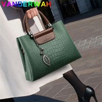 Sac à bandoulière en cuir de marque 3 couches Alligator pour femmes, sacoche à épaule de luxe de styliste pour dames