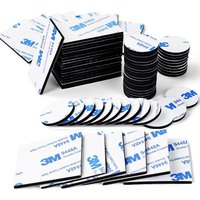 60Pcs Double Sided Foam Tape Strong Pad Mounting,Black Self-Adhesive Tape Include Square Round and Rectangular