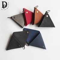 PU Leather Portable Coin Purse Creative Triangle Earphone Storage Bag Key Pouch Ring Business Office Wholesale Mini Key Wallet