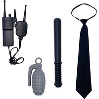 7pcs 5pcs Police Cos Accessory Set Police Tie Baton Handcuffs Gloves Whistle Grenade Police Cosplay Accessory Set Party Prop Set