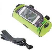 AliExpress NONE Bike Cylinder Bag Green Large Capacity Waterproof Handlebar Bag for Phone Touchscreen Front Frame Storage Cycling Mountain Bike