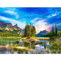 500/1000/1200/2000 PCS Jigsaw Puzzles Lake Landscape Family Activity Games for Gameroom Bedroom Home Decor Gift
