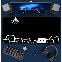 Cute Cat Mouse Pad Large Square Computer Office Game Table Mats Rubber Anti-slip Mousepads Small Decor Desk Pads Playmat
