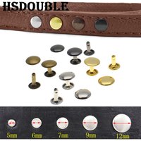 100 Teile/satz 6mm-12mm Metall Runde Doppel Kappe Nieten Nieten Nagel Für Leder Handwerk Zubehör Reparatur Schuhe tasche Gürtel Kleidung