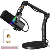 RODD PC-22 microphone bracket metal desktop boom, adjustable angle and cable manager, suitable for live broadcast and recording.