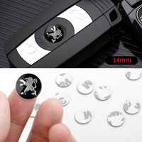 10Pcs 14mm Aluminium 3D Car Key Logo Replacement Stickers For Peugeot 206 307 308 5008 3008 207 208 408 508 2008 107 Accessories