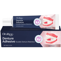Oralhoe 40g Denture Adhesive Long Lasting Secure Bond Pain Free Comfort Fit Fix Friction Portable Travel Denture Care Adhesive
