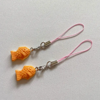 2PCS Cute fish mobile phone charm pink y2k
