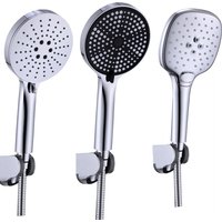 High Quality 3 Modes Round Rain Shower Head with Hose Sets Shower Holder for Bathroom Shower Accessories Douche