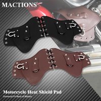 Universal Motorcycle Heat Saddle Shield PU Leather Engine Cover Deflectors For Harley Touring Road Glide Sportster Dyna Softail