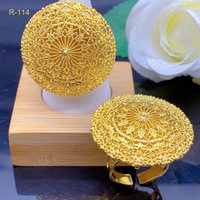 Ethiopia Arab Dubai Gold Plated Large Women Rings 24K Gold Color Luxury Big Ring Jewelry Suitable For Wedding And Party Gifts