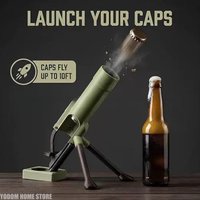 Mortar Beer Bottle Opener Heavy-Duty Cap Hands-Free Push Down Opener Men's Exclusive Space For Bar, 3D Printed Ornaments