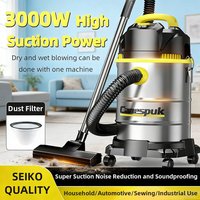 3300W High-Power Vacuum Cleaner for Car Home Commercial Use Wet And Dry Large Suction Dust Collector Machine Shop Vacuum Bucket