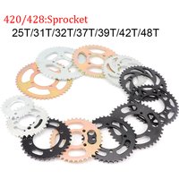 420/428 chain 25T/31T/32T/37T/39T/42T/48T tooth motorcycle sprocket rear sprocket gear for 110cc 125cc 140cc pit bike