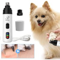 LED USB Rechargeable Pet Nail Grinder, 2-Speed Low-Noise Electric Nail Trimmer for Dogs & Cats, Safety Painless Pet Nail File