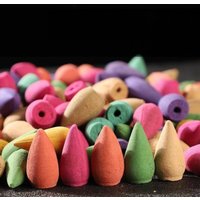 60/100/300pcs Colorful Aromatherapy Backflow Incense Cones Lavender Long Lasting Fragrance Smoke Falls for Viewing Relaxation