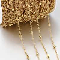 Kein Verblassen, 2 Meter, 1 Meter, Edelstahl-Perlenketten für Schmuckherstellung, DIY-Halskette, Armband, Zubehör, handgefertigte Kugelkette