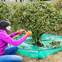 Garden Tree And Shrub Trimming Tarps With 12 Inch Holes And Buckles For Secure Placement Waterproof Landscape Mat For Cleanup
