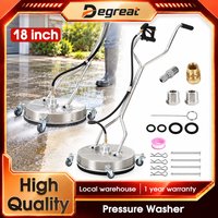 Degreat Edelstahl 18" Hochdruckreiniger mit 4 Rädern 4000PSI Druckreiniger für Beton, Terrasse, Gehweg, Deck