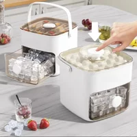 Pressing ice cube mold food grade ice making box refrigerator cube gadget homemade ice storage box for home use