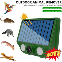 Solar Powered Repeller IP66 Waterproof Ultrasonic Animals sonar Repellent AnimalRepellent for Outdoor Garden Pest Control