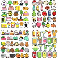 20-31Pcs Fruit Drinks Shoe Charms for Crocs,Clogs Sandal Bubble Slides Shoes Accessories DIY Shoe Decoration Buckle Kids Gift