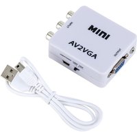 1080P Mini Video Convertor RCA AV to VGA Video Converter Conversor with 3.5mm Audio AV2VGA / CVBS + Audio to PC HDTV