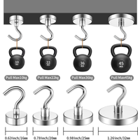 Strong Magnet Hooks for Cruise Ship, Rare Earth Magnets with Hooks for Refrigerator,Hanging,Classroom,Kitchen-4/6/8/10/12Pack