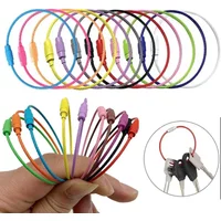 10pcs Colorful Wire Keychain Cable Loop Screw Lock Rope Key Holder Keyring Key Chain Rings Outdoor Tools