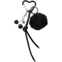Three-dimensional Black Braided Rope Keychain Love Ball Racket Cherry Charm Pendant Keyring Fashion Simple Bag Decoration