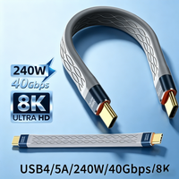 USB4 Data Cable Thunderbolt4 Type C Cable 40Gbps 13.5cm Short Cable PD 240W Charging Cable For SSD Laptops Macbook Phone iPhone