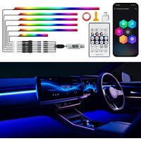 Car Acrylic Fiber Strip Ambient Lights Symphony LED Universal RGB Music Atmosphere Lamp USB APP Remote for Model 3 Y S X