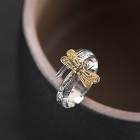 Buyee 925 Sterling Silver Cute Ring Finger Golden Open Ring for Woman Man Fashion Unique Animal Fine Jewelry Circle