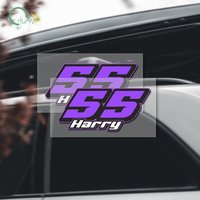 Purple Racing Number 55 Creative Personalized Car Decal Scratch Cover Body Decoration Sticker